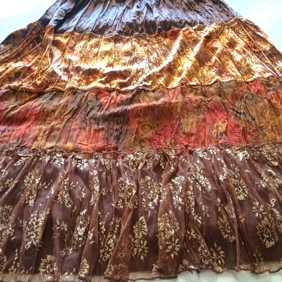 UNYX Floral Print Beautiful Colors/ Contrast 1 Velvet & 2 100% Polyester Skirt S - Picture 11 of 15